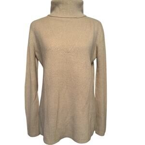 The Row Cashmere Turtleneck Sweater Cream size XS Funnel neck Contrasting Knit